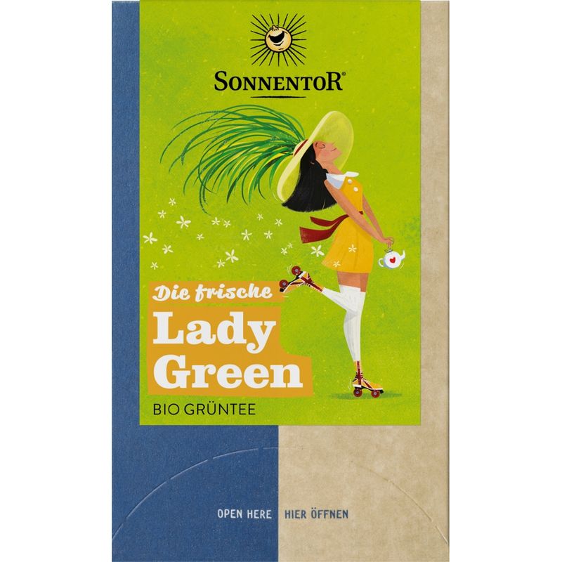 Sonnentor Die frische Lady Green Tee, Doppelkammerbeutel - Produktbild