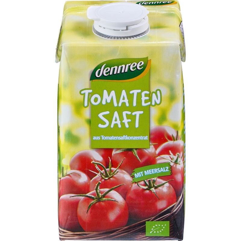 dennree Tomatensaft, aus Tomatensaftkonzentrat, mit Meersalz - Produktbild