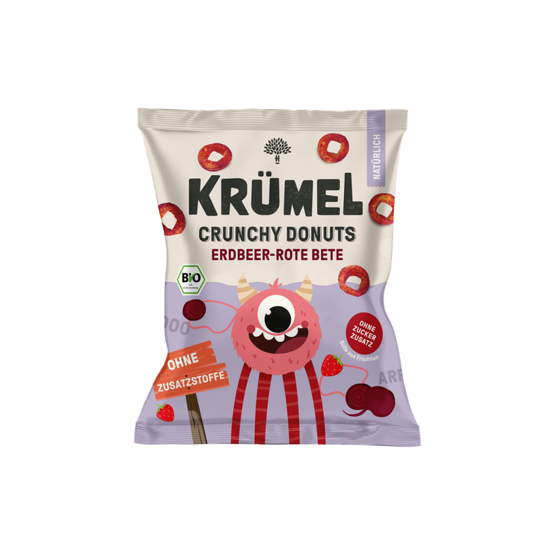 Krümel Krümel Bio Crunchy Donuts Erdbeer Rote-Bete - Produktbild