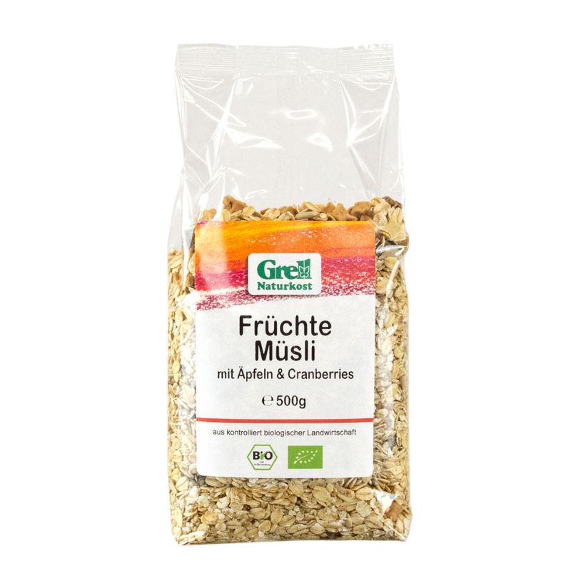 Grell Naturkost Früchte Müsli mit Äpfeln & Cranberries - Produktbild
