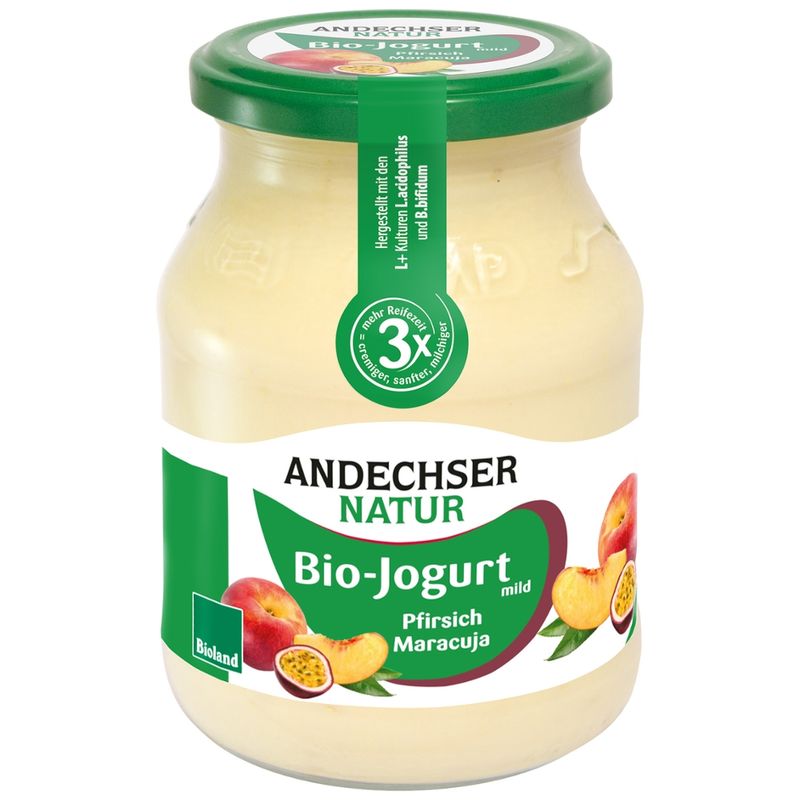 Andechser Natur Bio Jogurt Pfirsich-Maracuja 3,8% - Produktbild