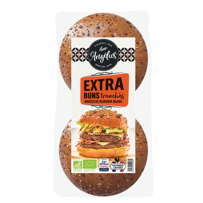 L'Angélus 2 Extra Gourmet Hamburgerbrötchen geschnitten 180g - Produktbild