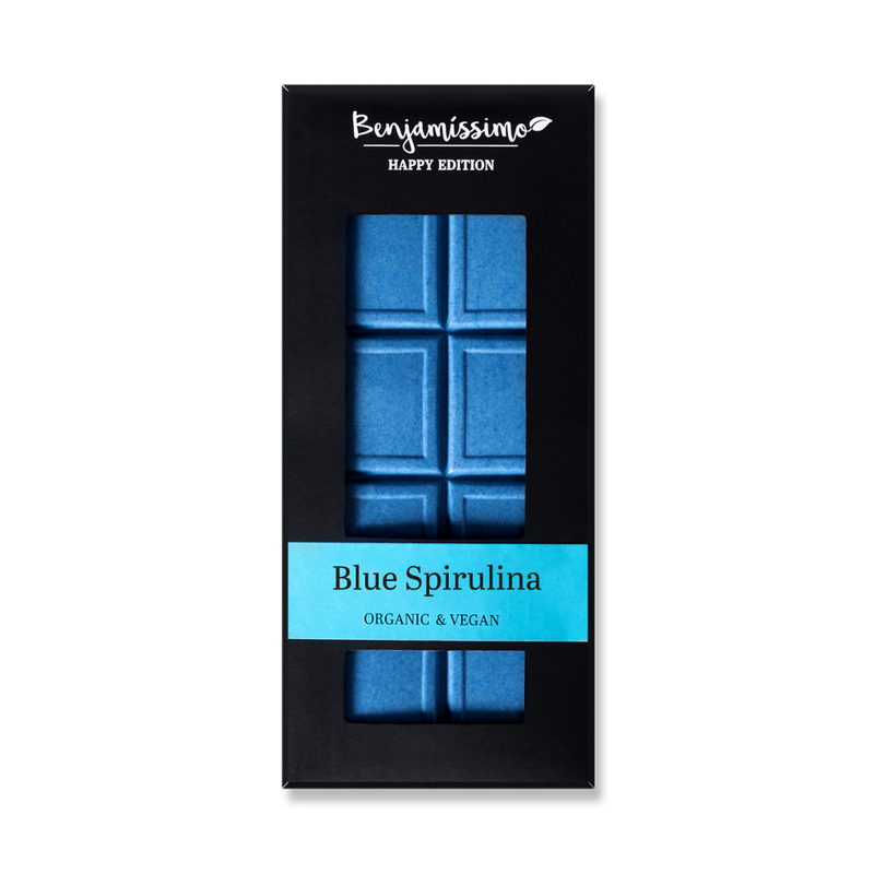 Benjamissimo Bio vegane weiße Kakaotafel mit mit blauem Spirulinaextrakt - Produktbild