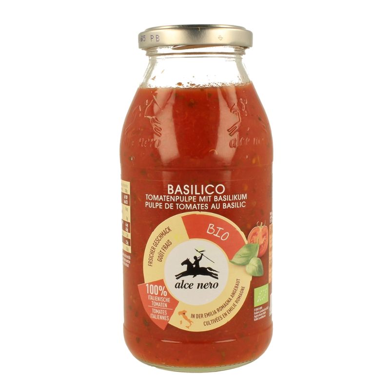 Alce Nero  Tomatenpulpe mit Basilikum - Produktbild