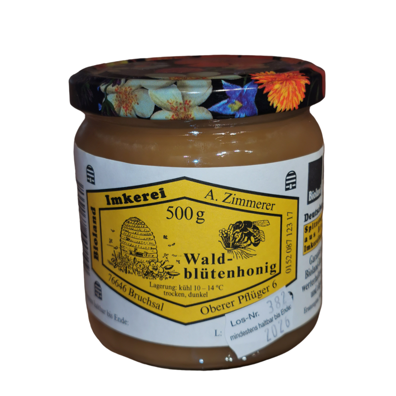 Imkerei Zimmerer 0109 Bioland Wald-Blütenhonig 500g - Produktbild