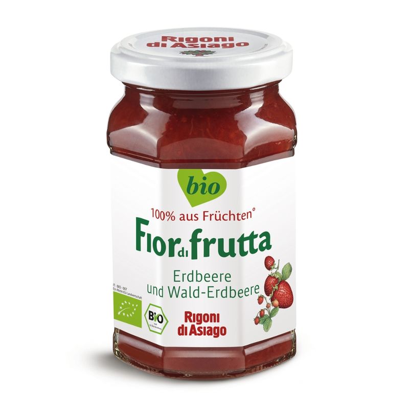 Rigoni di Asiago S.R.L.  Fiordifrutta Bio Erdbeeren- und Walderdbeeren-Aufstrich - Produktbild