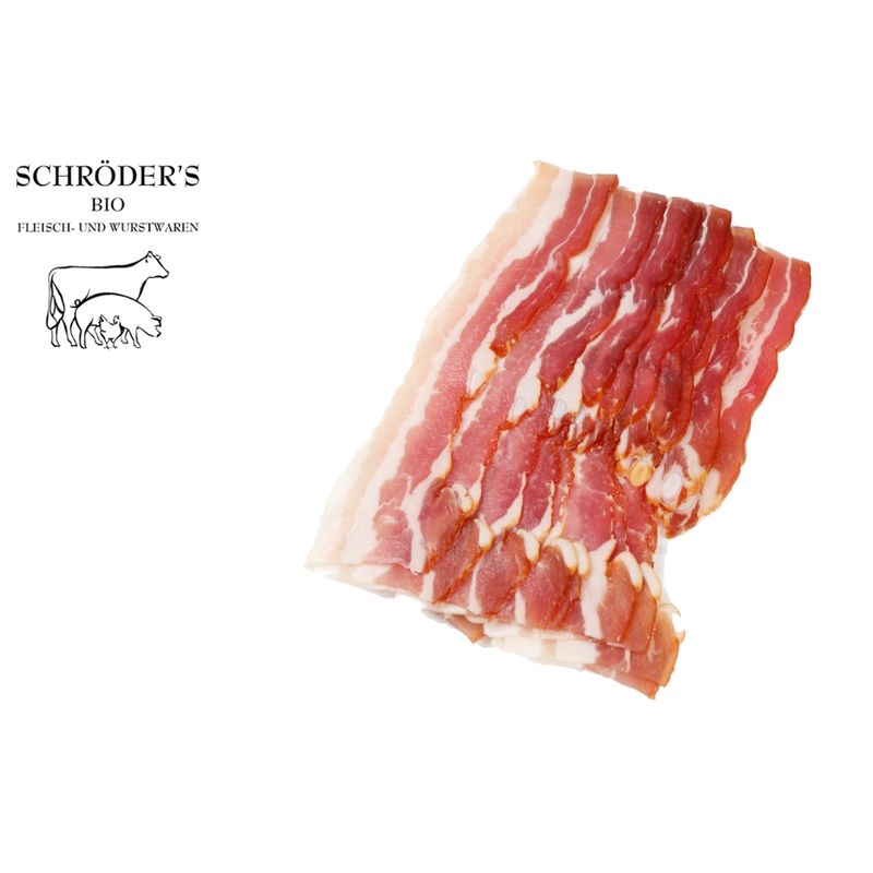 Schröder's Bio Fleisch- und Wurstwaren Durchwachsener Speck in Scheiben 80 g - Produktbild