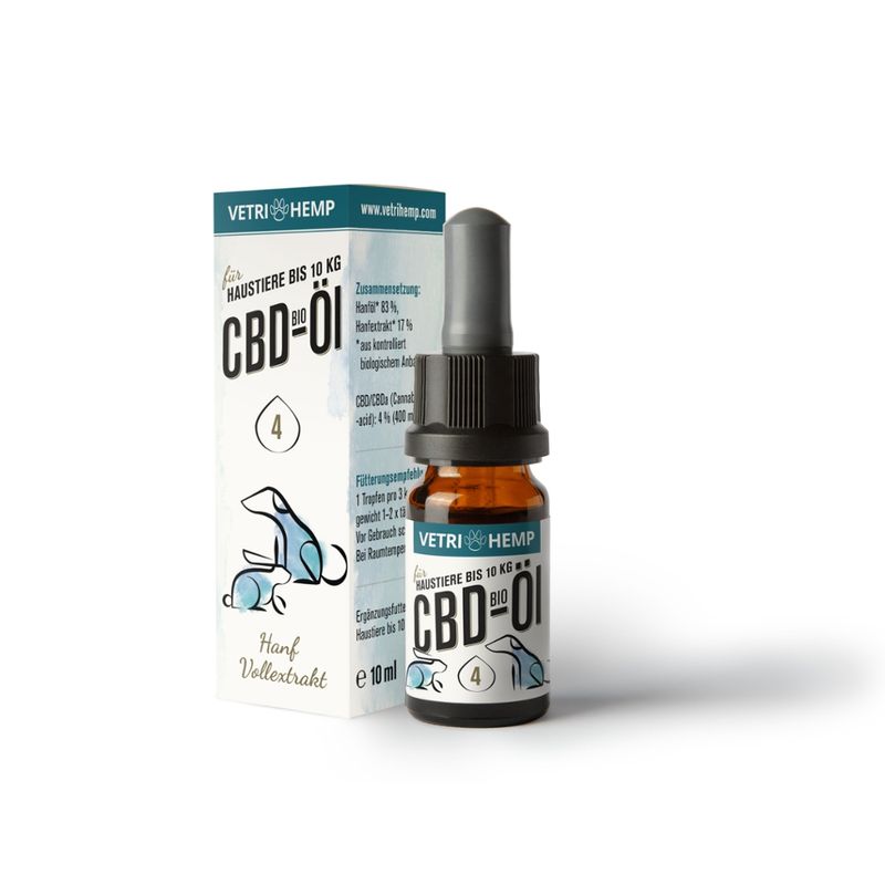 VETRIHEMP Bio CBD-Öl 4% für Tiere bis 10kg - Produktbild