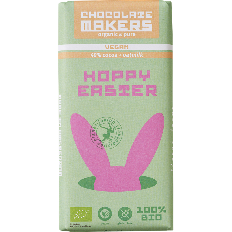 Chocolatemakers Chocolatemakers vegane Schokolade mit 40% Kakaoanteil aus Sierra Leone in Osterverpackung - Produktbild