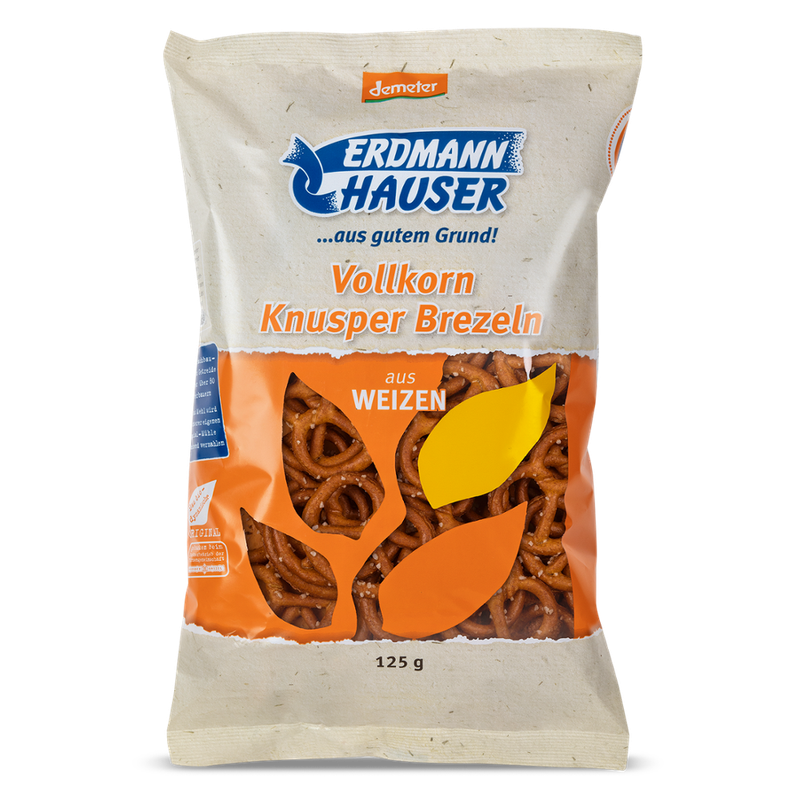 ErdmannHAUSER Getreideprodukte ErdmannHAUSER demeter Vollkorn Knusper Brezeln aus Weizen - Produktbild
