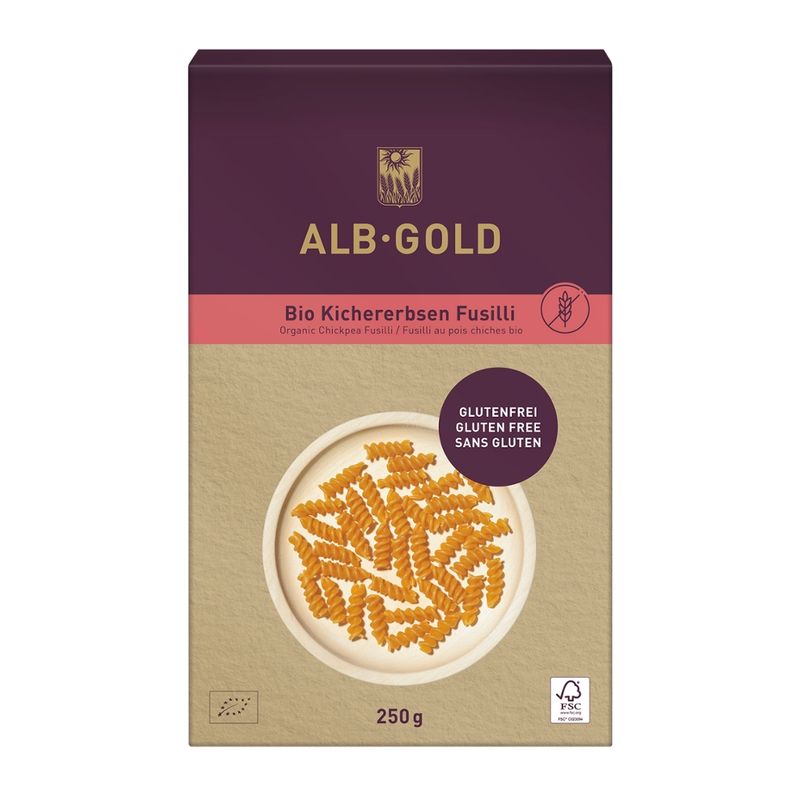 ALB-GOLD ALB-GOLD Bio Kichererbsen Fusilli 8 x 250 g - Produktbild