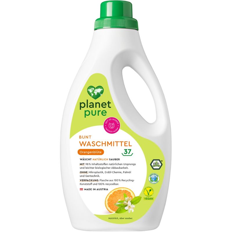Planet Pure Bunt Waschmittel Orangenblüte 37 Wl 1,48L - Produktbild