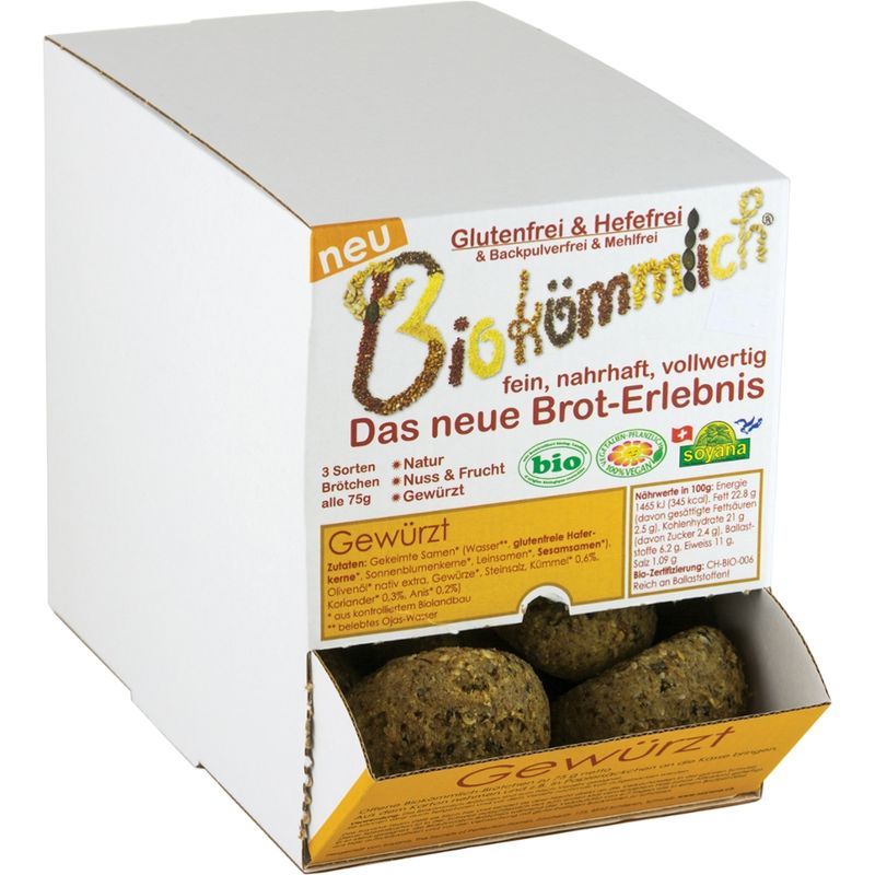 Soyana Biokömmlich-Brötchen Gewürzt - Dispenser mit 20 Brötchen à 75g - Produktbild