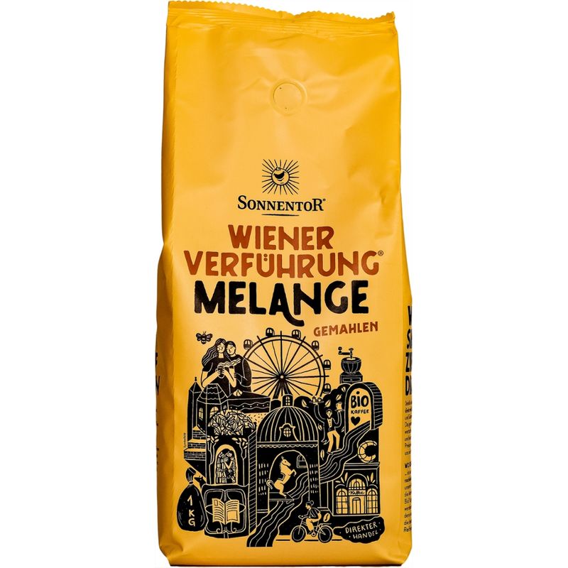 Sonnentor Melange Kaffee gemahlen Wiener Verführung®, Großpackung - Produktbild