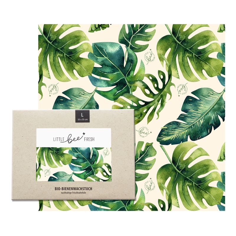 little bee fresh Bio-Bienenwachstuch „L“ – 35x35 cm - Jungle grün - Produktbild