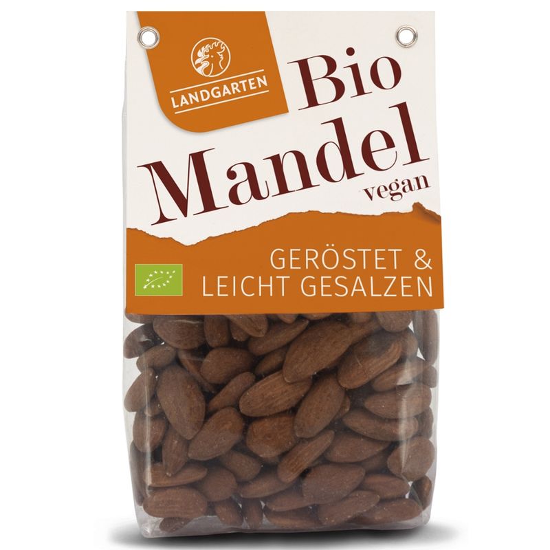 Landgarten Bio Mandeln geröstet & gesalzen 160g - Produktbild