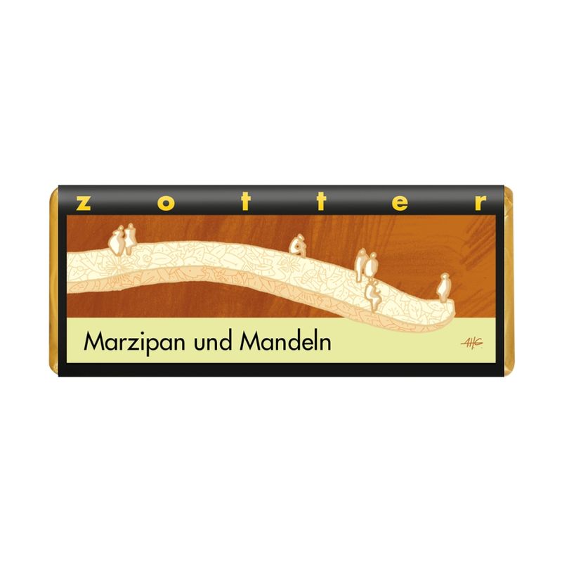 Zotter Schokolade Marzipan und Mandeln - Produktbild