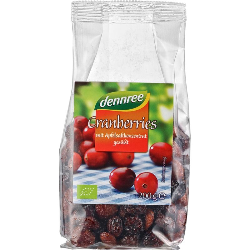 dennree Cranberries mit Apfelsaftkonzentrat gesüßt - Produktbild