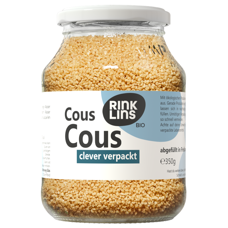 RINKLINS BIO Couscous clever verpackt im Pfandglas - Produktbild