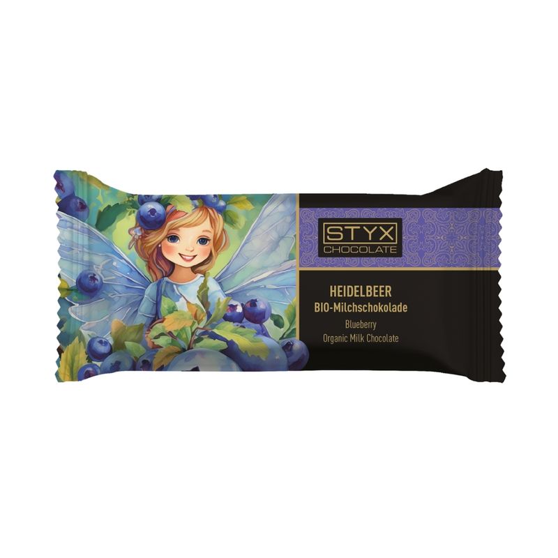 Styx Naturcosmetic BIO-Milchschokolade gefüllt mit 70% Heidelbeer-Ganache, alkoholhältig 70g - Produktbild