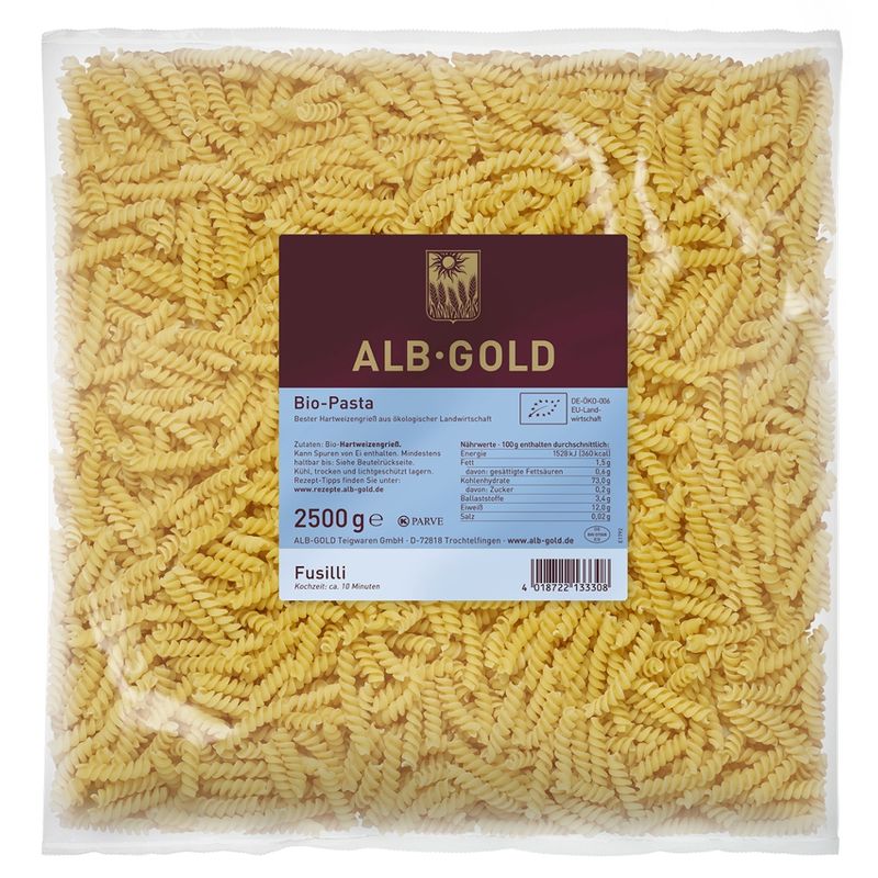 ALB-GOLD AG Bio Hartweizen Fusilli 4 x 2,5 kg - Produktbild