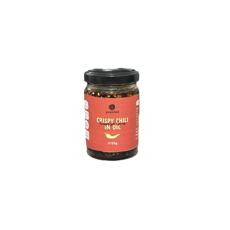 yuuniwa yuuniwa Bio Crispy Chili Oil 125g mit knusprigen Sojabohnen und Zwiebeln - Produktbild