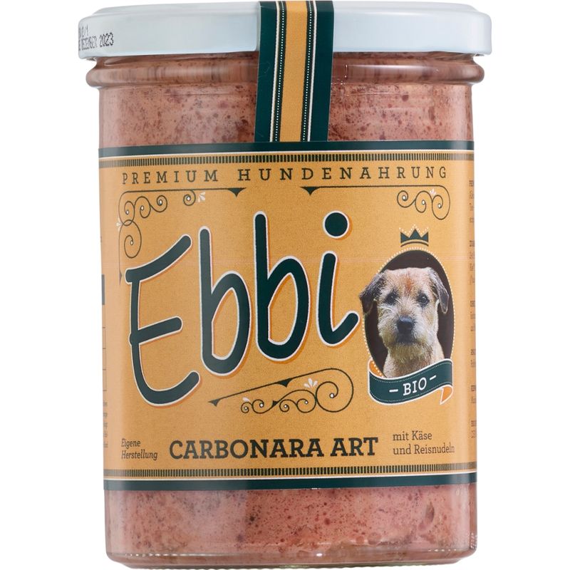 Wuff & Mau Heimtiernahrung  Ebbi Bio Carbonara Art Hundefutter 400g - Produktbild