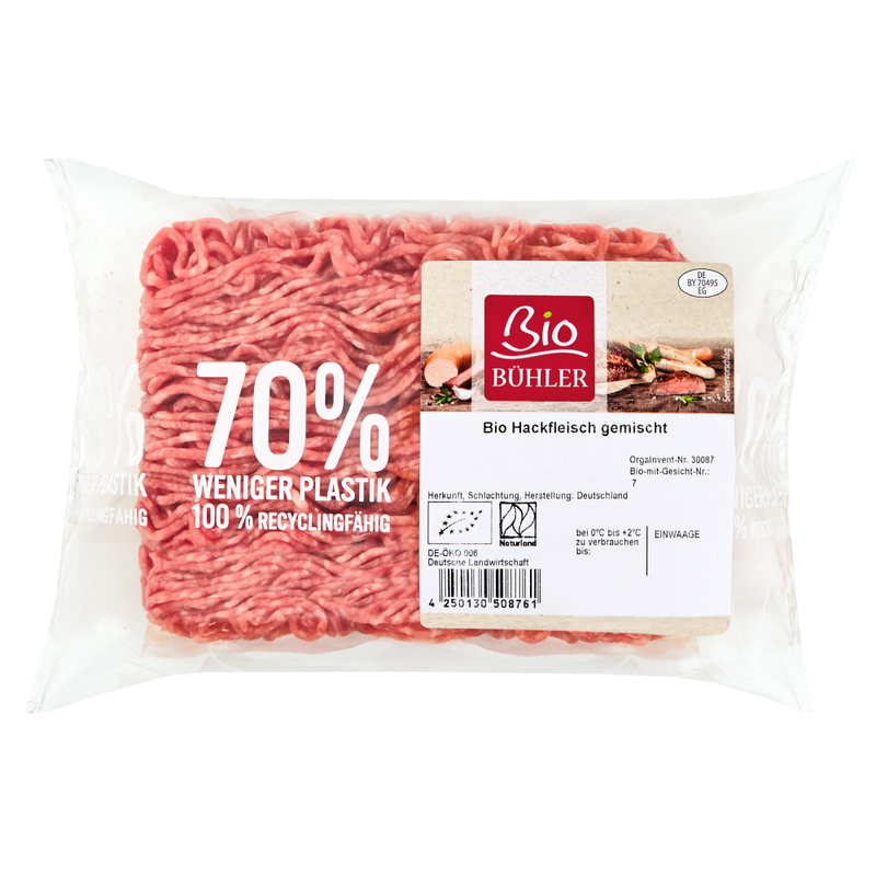 Bio Bühler Bio Hackfleisch gemischt -  Flowpack - Produktbild