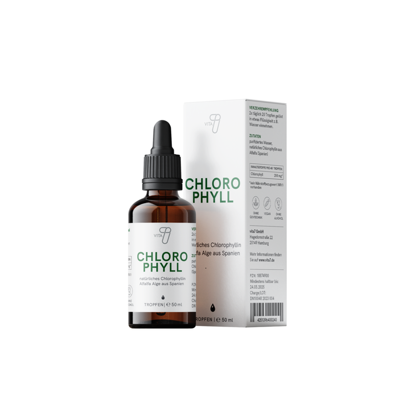 vita7 Chlorophyll Tropfen mit natürlichem Chlorophyllin, 50 ml - Produktbild