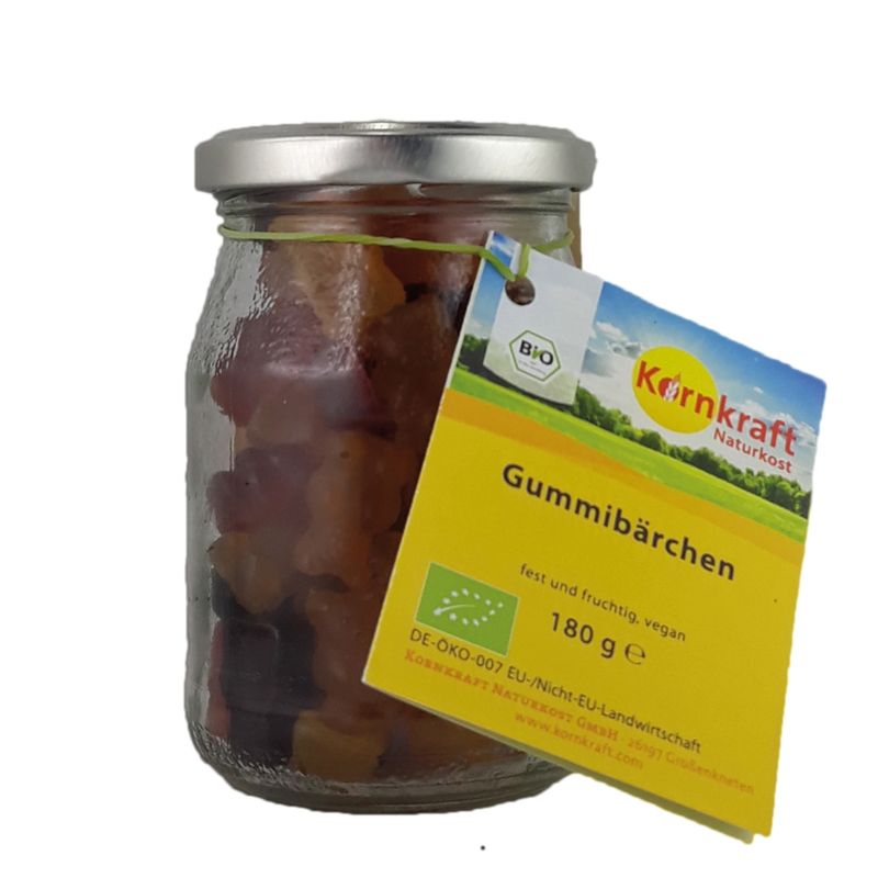 Kornkraft Bio-Bärchen mit Gummi arabicum, vegan 180 g Pfandglas - Produktbild