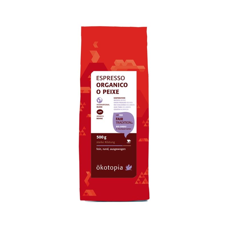 Ökotopia  Espresso Organico-O Peixe kbA Bohne 500g - Produktbild