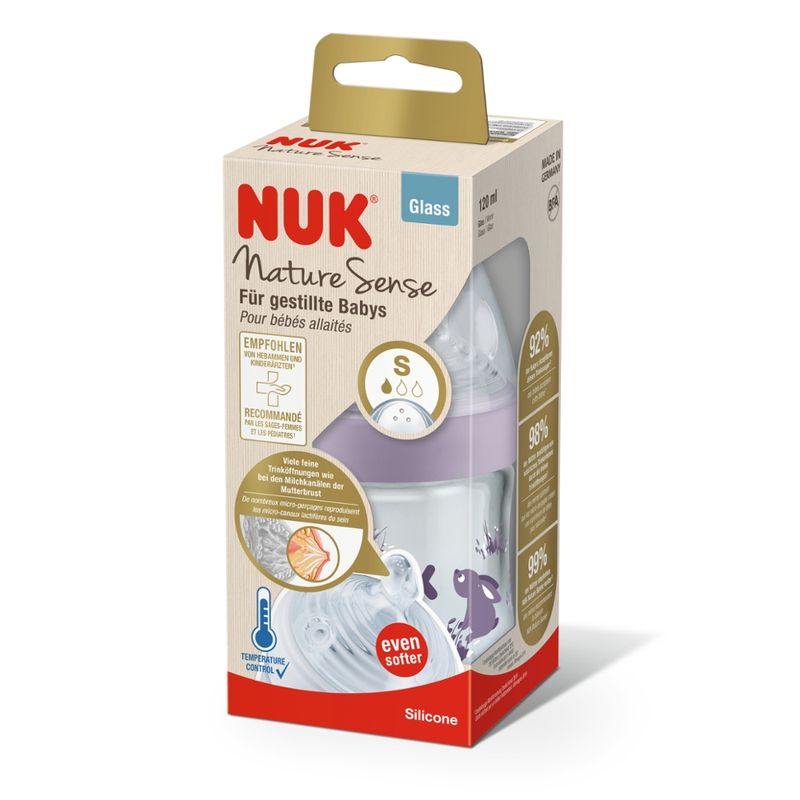 NUK NUK Nature Sense Glas 120 ml 1m sortiert Temperature Control - Produktbild