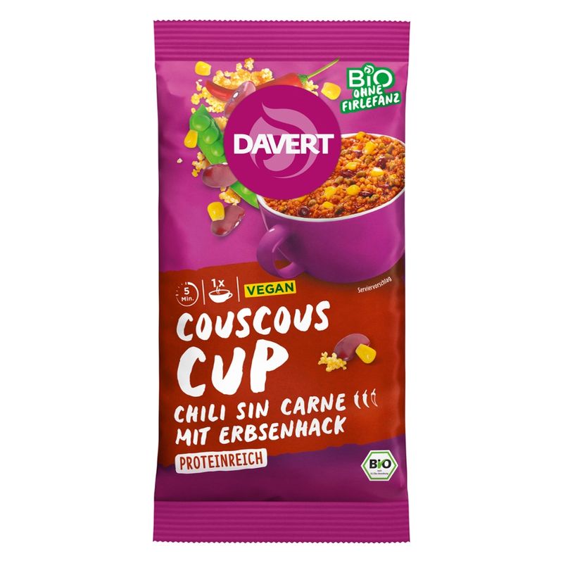 Davert Couscous-Cup Chili sin Carne 58g - Produktbild