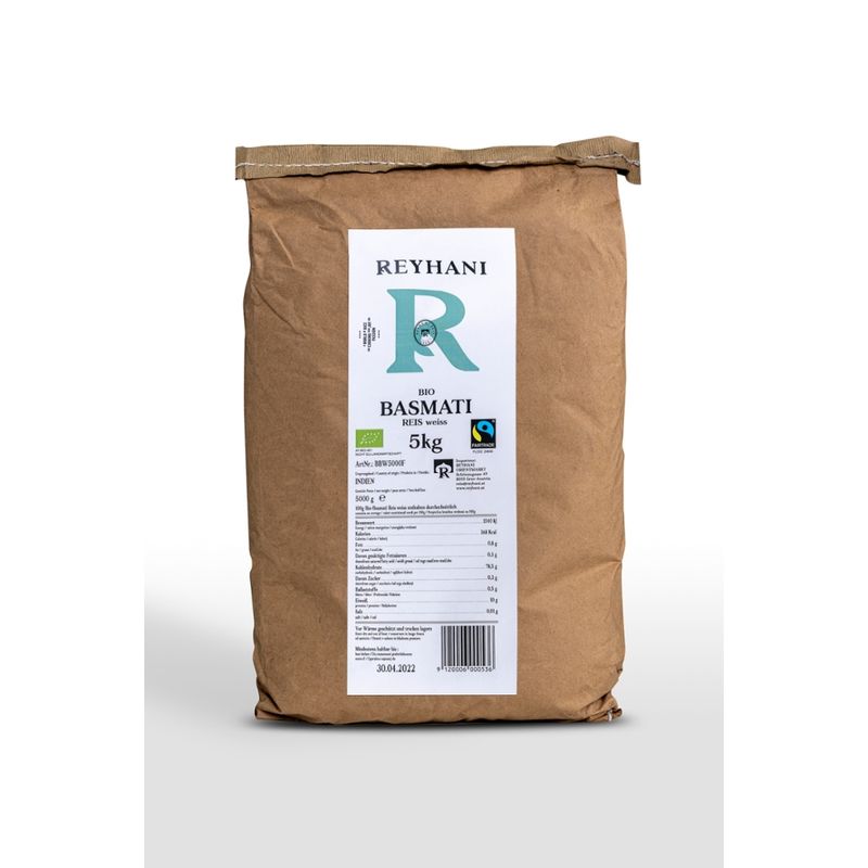 Reyhani Reyhani Bio Basmati weiß Fairtrade 5kg - Produktbild