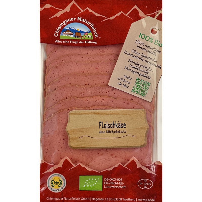 Chiemgauer Naturfleisch Bio-Fleischkäse, geschn., 70g, SB, kbA - Produktbild