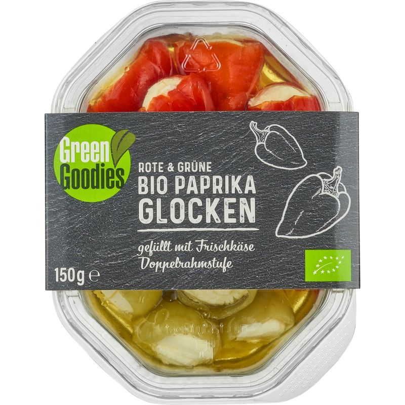 Green Goodies Food  Bio Paprika-Glocken gefüllt mit Frischkäse Doppelrahmstufe 150 g SB-Schale - Produktbild