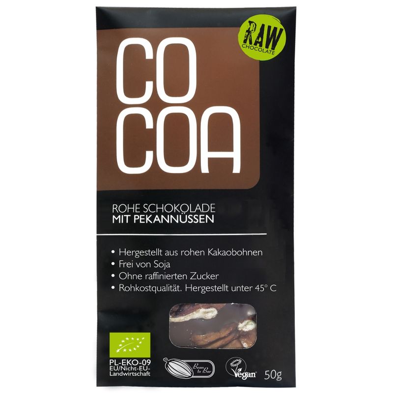 Cocoa Cocoa Rohe Schokolade mit Pekannüssen - Produktbild