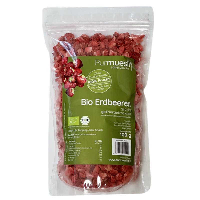 Purmuesli Bio Erdbeeren gefriergetrocknet - Produktbild