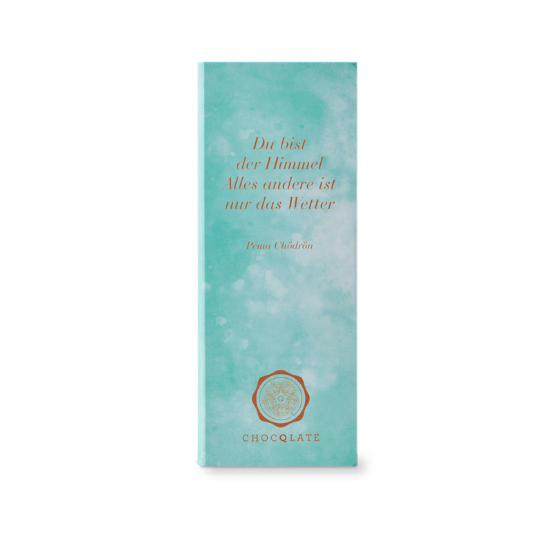 ChocQlate Grußschokolade "Du bist der Himmel, alles andere ist nur das Wetter", 50% Kakao, 70g - Produktbild