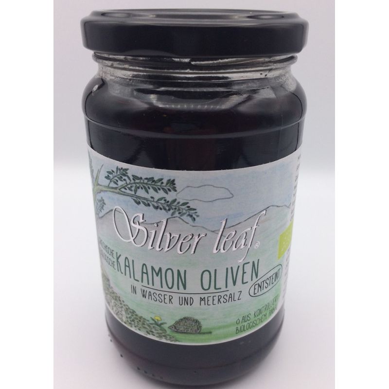 Silver leaf Kalamon Oliven ohne Stein in Wasser und Meersalz - Produktbild