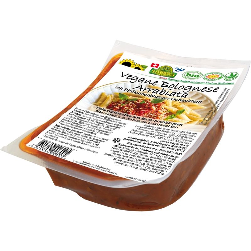 Soyana Vegane BioBolognese Arrabiata mit BioSonnenblumen-Gehacktem - Produktbild