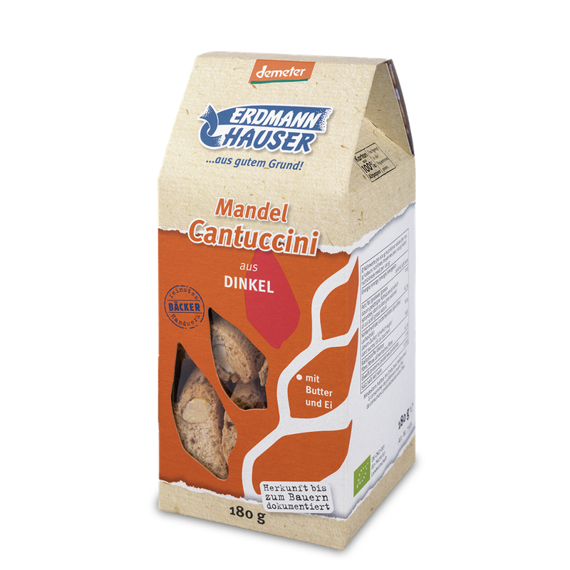 ErdmannHAUSER Getreideprodukte ErdmannHAUSER demeter Dinkel Mandel Cantuccini - Produktbild