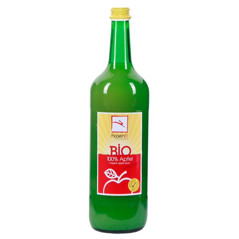 Hasenfit Bio Apfelsaft naturtrüb 1L Mehrweg - Produktbild