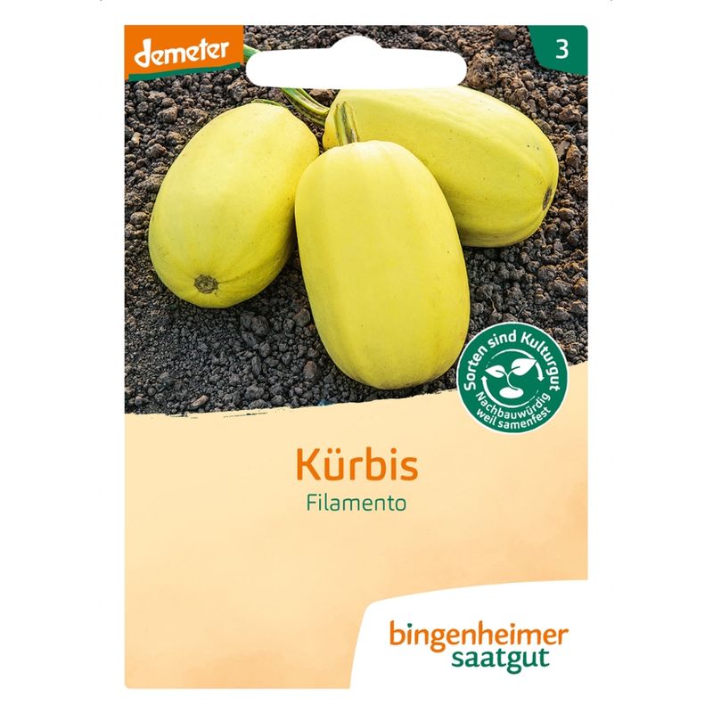 Bingenheimer Saatgut Spaghetti-Kürbis Filamento (Saatgut) - Produktbild
