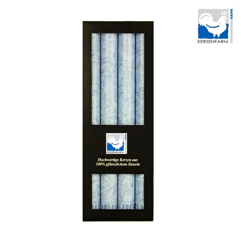 Kerzenfarm Hahn Stearin-Stabkerze, 4 Stück, taubenblau, 22x250mm - Produktbild