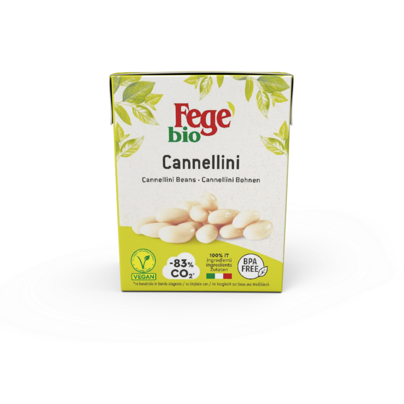 FEGE' FEGE' Gekochte Cannellini Bohnen aus kontrolliert biologischem anbau 16x380 TETRA RECART - Produktbild