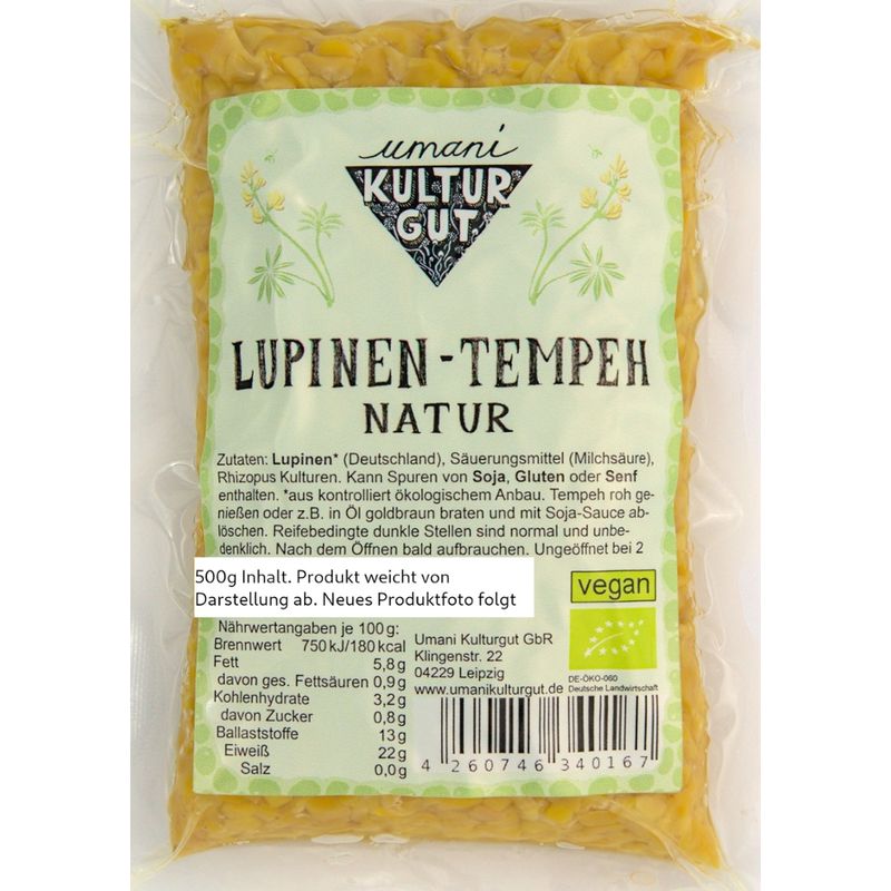 Umani Kulturgut Bio Lupinen-Tempeh Natur 500 g - Produktbild