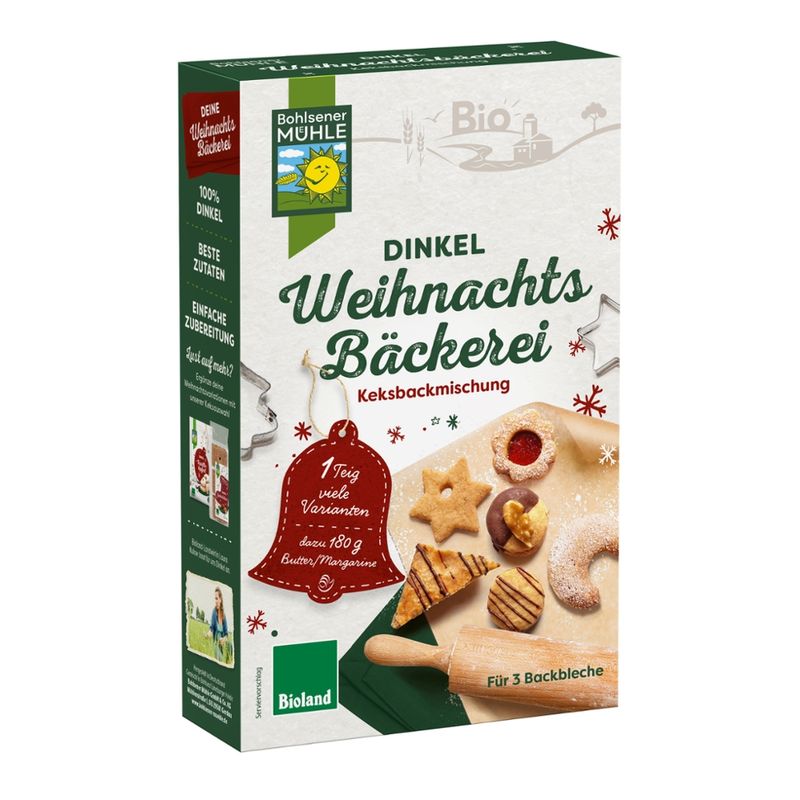 Bohlsener Mühle Bio Dinkel Weihnachtsbäckerei Keksbackmischung Bioland - Produktbild