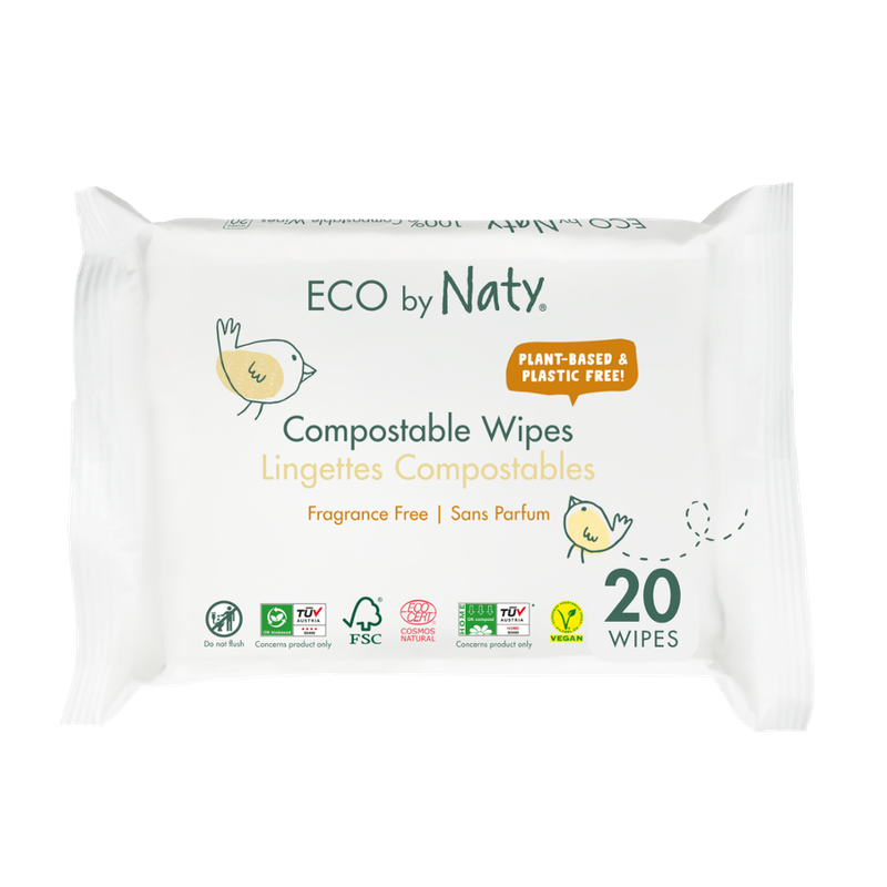 Naty Eco by Naty Feuchttücher unparfümiert , kompostierbar, Reisegröβe, 20 St. - Produktbild