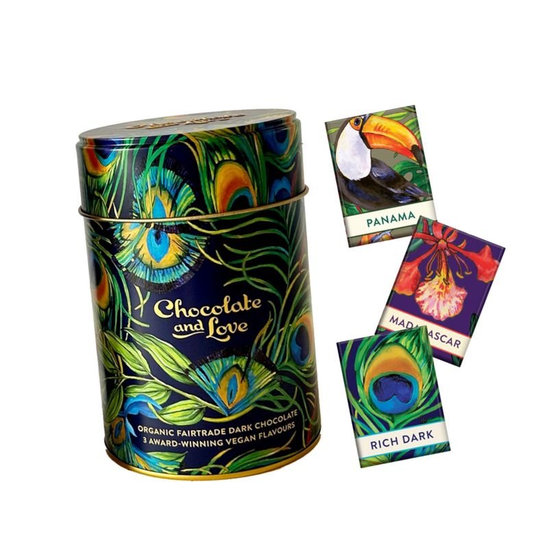 Chocolate and Love Limited Rich Dark Gift Tin with 27 mini chocolates of 5.5g - Produktbild